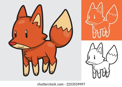 cute little fox vector art