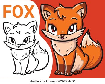 Cute Little Fox Vector Illustration