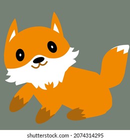 pequeña y linda ilustración de vector de zorro