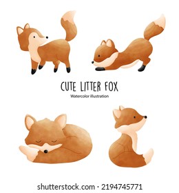 cute little fox. Vector illustration