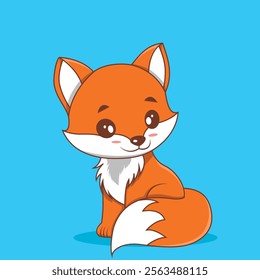 Cute Little Fox vector Illustration