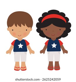 Cute little friends vector cartoon illustration
