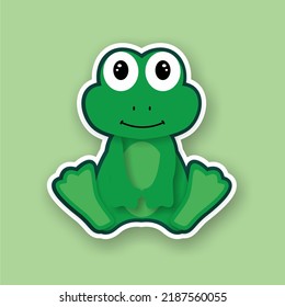Cute little frog animal sticker pose printable