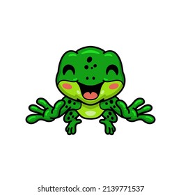 Cute little frog cartoon character