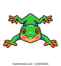 Cute little frog cartoon character
