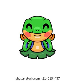 Cute little frog cartoon character