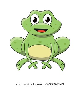 Cute little frog. Cartoon illustration