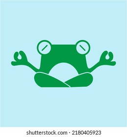 Cute Little Frog Doing Yoga Vector