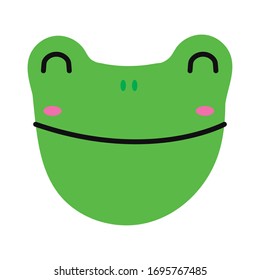 cute little frog flat style icon vector illustration design