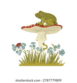cute little frog sitting