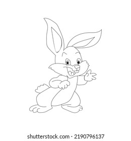 cute little funny rabbit .hand-drawn.isolated on a white background.high quality vector illustration. wallpaper,print clothes,decor of children's goods,for your design project