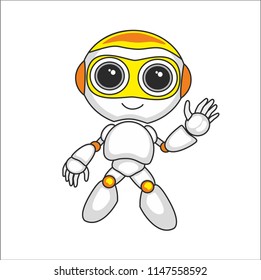 Cute little futuristic robot character
