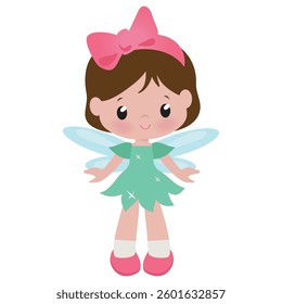 Cute little  garden fairy  vector cartoon illustration