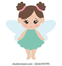 Cute little  garden fairy  vector cartoon illustration
