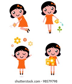 Cute little gardener Girl set ( retro )