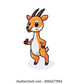 Cute little gazelle cartoon giving thumb up