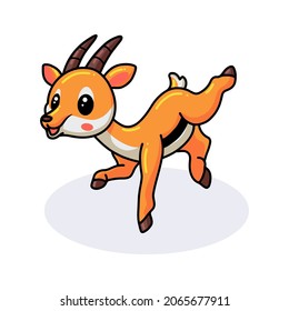 Cute Little Gazelle Cartoon Jumping