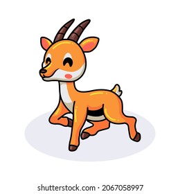 Cute Little Gazelle Cartoon Posing