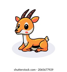 Cute Little Gazelle Cartoon Sitting