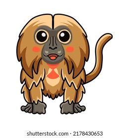 Cute little gelada monkey cartoon sitting