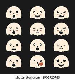 cute little ghost with different expressions