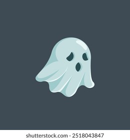 cute little ghost in flat vector design.