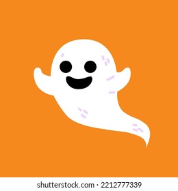 Cute little ghost   Halloween art  cute illustrations  hand drawn cute lines vector white ghost scary ghost halloween party decorative illustration  Trick Out Treat  October 