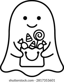 Cute little ghost holding