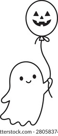 Cute little ghost holding