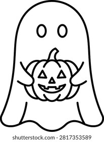 Cute little ghost holding