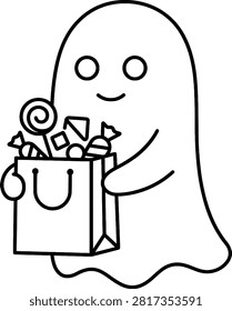 Cute little ghost holding