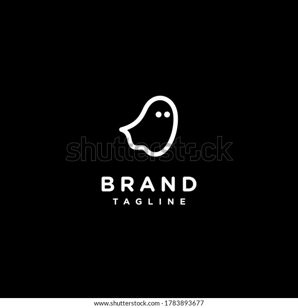 Cute Little Ghost Icons Flying Looking Stock Vector (Royalty Free ...