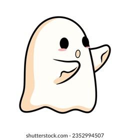 cute little ghost illustration design. halloween element theme