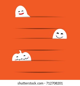 Cute little ghost with orange paper
