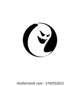 cute little ghost silhouette logo