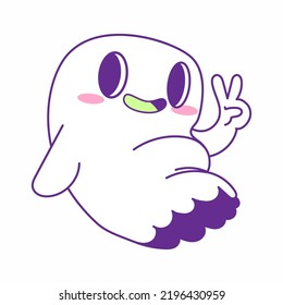 cute little ghost vector illustration set, ghost halloween