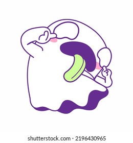 cute little ghost vector illustration set, ghost halloween