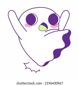 lindo pequeño fantasma de ilustración vectorial conjunto, halloween fantasma