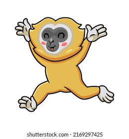 Cute little gibbon cartoon running