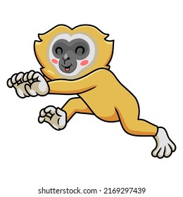 Cute little gibbon cartoon running