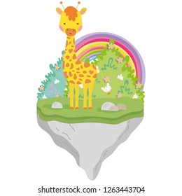 cute and little giraffe character