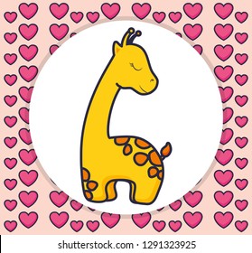 cute and little giraffe character