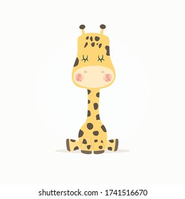 Cute little giraffe design. Vector illustration art.