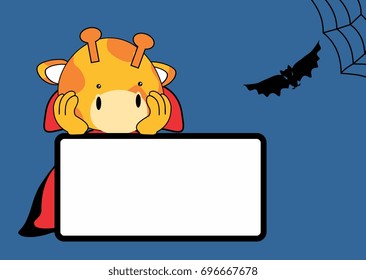 cute little giraffe dracula costume halloween backgorund in vector format