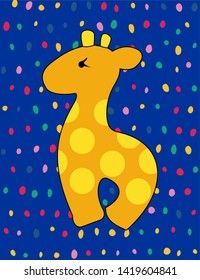 Cute little giraffe with polka dot