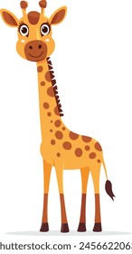 cute little giraffe vector character 