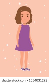 cute little girl avatar character vector illustration design