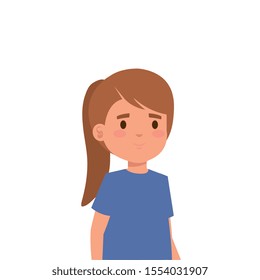 cute little girl avatar character vector illustration design