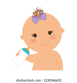 cute little girl baby character