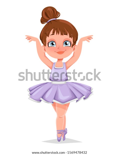 Cute Little Girl Ballerina Funny Girl Stock Vector (Royalty Free ...